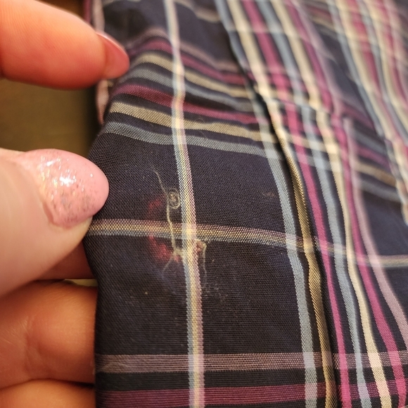 NWT Jared Lang Purple Plaid Roll Tab Sleeve Button down shirt. Men's size 3XL - Picture 16 of 16